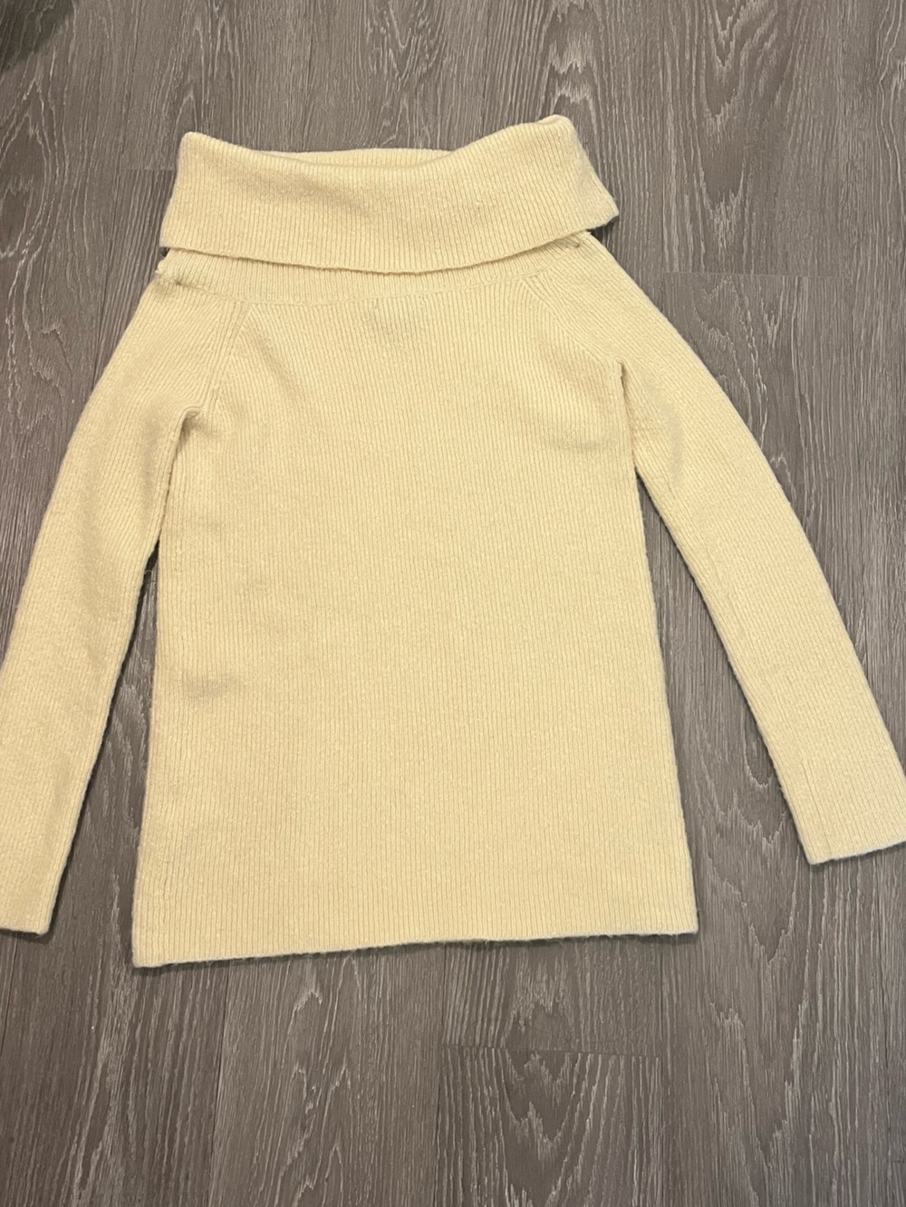 Cream Off-the-Shoulder Ribbed Sweater - Picture 5 of 5